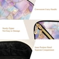thumbnail image 5 of FORMRS Makeup Bag Travel Cosmetic Organizer for Women Fold Flat Zipper Pouch with Handle, Watercolor Marble Pattern, 5 of 8