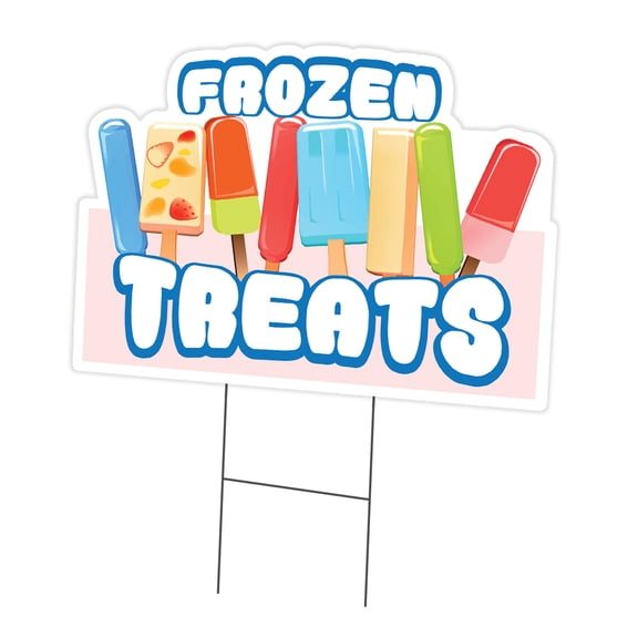 SignMission C-DC-1824-DS-Frozen Treats19 18 x 24 in. Yard Sign & Stake - Frozen Treats