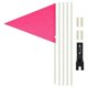 thumbnail image 1 of Bandera de bicicleta con mástil, bandera reflectante para remolque de bicicleta con soporte de montaje, bandera de bicicleta rosa, 1 of 5