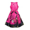 thumbnail image 3 of Girls Dress Fuchsia Halloween Witch Bat Pumpkin Costume Halter Dress 12 Years, 3 of 8