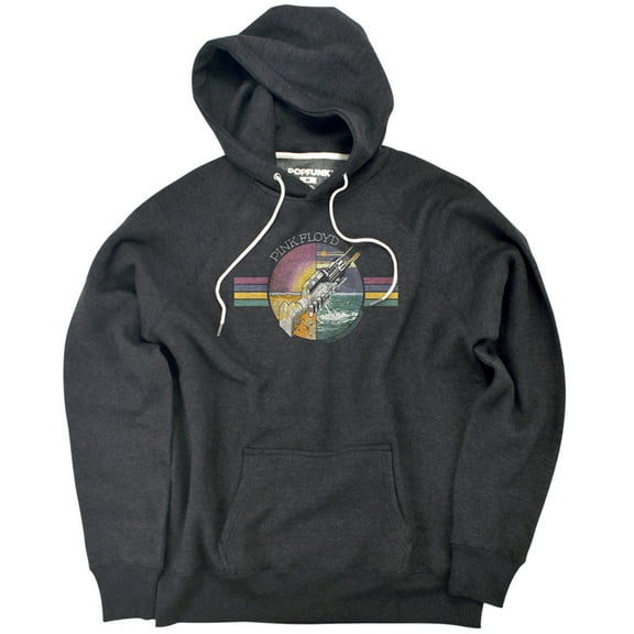 Pink Floyd Welcome To The Machine Unisex Adult Slim Fit Pull-Over Heather Hoodie, Charcoal, Small