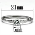 thumbnail image 2 of Luxe Jewelry Designs Women's Stainless Steel Engagement Ring with Cubic Zirconia Stone - Size 5, 2 of 4