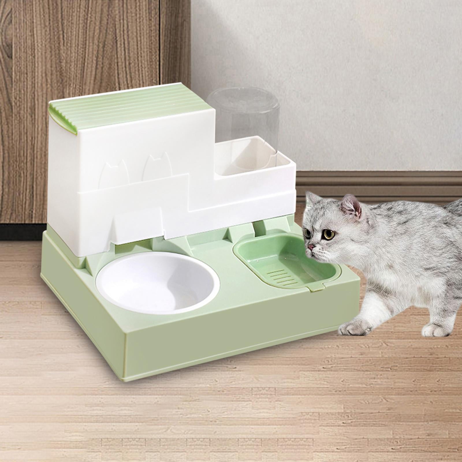 oshhnii 2 in 1 Automatic Cat Feeder Pet Feeder Cat Water Dispenser and Food Bowl Set for Fruit Green