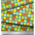 thumbnail image 3 of Soimoi Georgette Viscose Fabric Geometric Square,Text & Bear Face Kids Print Fabric by Yard 42 Inch Wide, 3 of 3