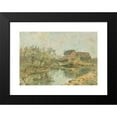 thumbnail image 2 of Rudolf Höckner 18x14 Black Modern Framed Museum Art Print Titled - Peasant Farm with Pond (1933), 2 of 5
