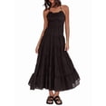 thumbnail image 2 of Jaimenalin Women'S Halter Tie Back Sleeveless Tiered Smocked Maxi Dress Black L, 2 of 7