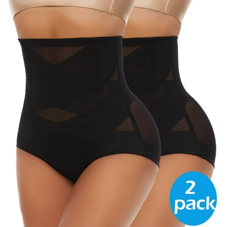 MANIFIQUE 2 Pieces Double Tummy Control Panty Waist Trainer Body Shaper Underwear High Waisted Shapewear for Women