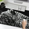 thumbnail image 2 of Black and White Gaming Mouse Pad 31.5 x 11.8 Inch Extended Large Mouse Pad with Non-Slip Base and Stitched Edges for Gamer Home Office, Black Leopard, 2 of 17