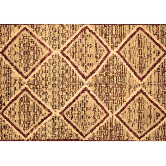 Ahgly Company Indoor Rectangle Abstract Brown Contemporary Area Rugs, 3' x 5'