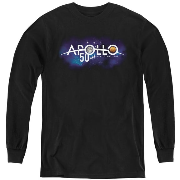 Nasa Next Giant Leap Youth Long Sleeve T-Shirt Black