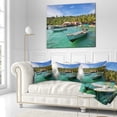 thumbnail image 2 of Designart Fishing Boats in Kep Cambodia - Seashore Throw Pillow - 16x16, 2 of 4