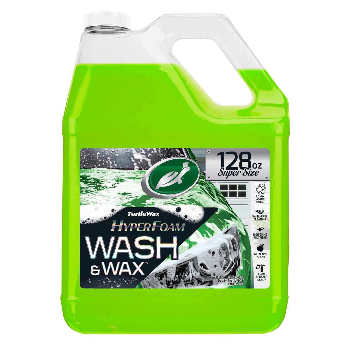 Turtle Wax Hyperfoam Wash & Wax, Green Apple Scent (128 Ounce