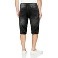 thumbnail image 2 of LR Scoop Men's Moto Quilted Distressed Painted Skinny Slim Fit Jean Denim Shorts (DSH Black,36), 2 of 2