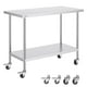 thumbnail image 1 of Mesa de trabajo VEVOR de acero inoxidable 60x120x96 cm con ruedas, 1 of 9