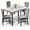 Gray, variant on LinkRomat Dining Table Set for 4, Faux Marble Kitchen Table and Chairs, 5 Piece Small Dining Room Set with Button Tufted Upholstered Chairs, Gray