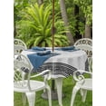 thumbnail image 2 of Outdoor Tablecloth with Umbrella Hole and Zipper, Black Gray Retro Greek Key Round Table Cloth 60 Inch Waterproof Tablecloth, Greece Ancient Rustic Geometric Picnic Table Cover for Patio Camping, 2 of 7