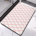thumbnail image 3 of Modern Checkered Bath Rugs | Ultra Absorbent & Non-Slip | Machine Washable | Fits All Bathrooms | 20x32in | Perfect for Shower, Sink, Tub, 3 of 5