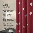 thumbnail image 4 of Deconovo Thermal Insulated Blackout Curtains with Silver Star Pattern 52 x 72 inch Dark Red 2 Panels, 4 of 6