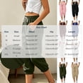 thumbnail image 3 of VBVC Women's Drawstring Waffle Capri Joggers, Summer Stretchy Cropped Pants For Women , Ladies' Running Gym Trousers with Pockets,Blue,S-2XL, 3 of 8
