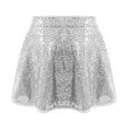 thumbnail image 5 of Doomiva Girls Jazz Latin Lyrical Dance Cos tumes Metallic Disco Dancewear Ballet Crop Top and Pleated Mini Skirt Silver 6, 5 of 5