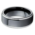 thumbnail image 2 of Tungsten Wedding Band Black Tungsten Ring Shiny Polish Men and Women 8mm Tungsten Carbide Comfort Fit, 2 of 3