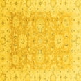 thumbnail image 1 of Ahgly Company Machine Washable Indoor Square Oriental Yellow Traditional Area Rugs, 5' Square, 1 of 4