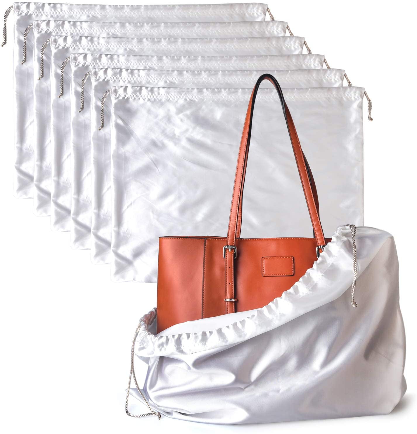 6 Pack Dust Bags for Handbags Silk Dust Cover Bag for 19.6 × 15.7 in  Lavender