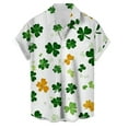 thumbnail image 1 of Camisetas de Lino para Hombres Cuello de Vuelta Impresión Día de San Patricio Manga Corta, Blusa Botón Casual, 1 of 1