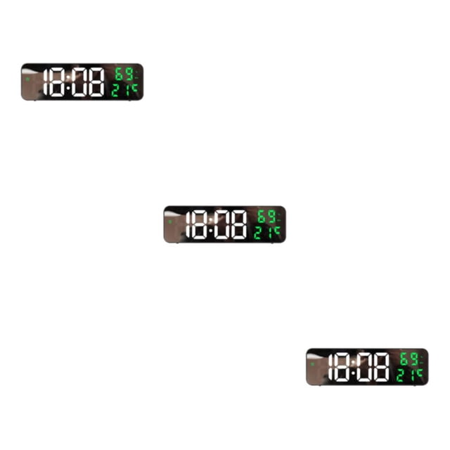 Inteprter Reloj digital LED grande - Alimentado por opciones de ubicación Temporizador de temperatura 15 grande Negro+Blanco+Verde Type1 NO1