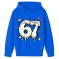 thumbnail image 2 of Graphic Print Hooded Pullover, Soft and Comfortable Play Wear for Girls and Boys, 67 Theme Apparel,Blue 130, 2 of 5
