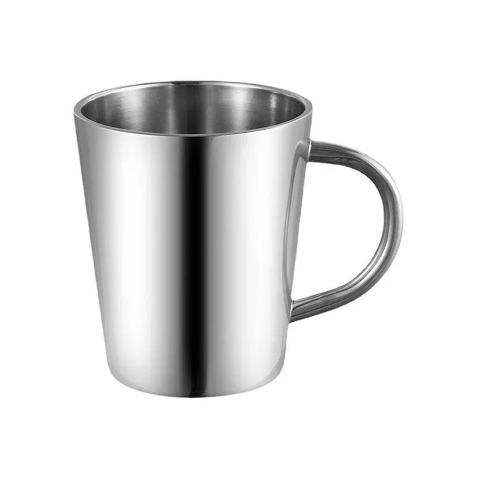 Espresso cup 300ml Stainless Steel Water Cup Double-Layer Thermal Beer Mug With Handle Anti-fall Heat Insulation Coffee Cup