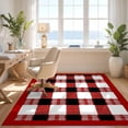 thumbnail image 3 of Design&I 5'x7' Ultra Soft Area Rug, Decorations Plaid Tartan Stripe Peppermint Border Door Gingham None Fluffy Washable Non Shedding for Bedroom Living Room Home Office, 3 of 7