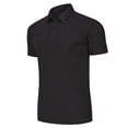 thumbnail image 5 of HCNTES Men's Polo Shirts Long and Short Sleeve Cotton Blend Heather Moisture Wicking Casual Collared Shirts,XL Black, 5 of 5