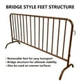 thumbnail image 2 of Garvee 5.5 ft Interlocking Steel Barricade, Powder-Coated Rust-Proof Crowd Control Fence w/ Removable Bridge Feet, Brown, 2 of 6