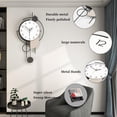 thumbnail image 6 of Large Wall Clock for Living Room Decor 30 Inch Decorative Wood Wall Clock Battery Operated Non Ticking for Bedroom Office Kitchen Big Pendulum Silent Clock Wall Decor, 6 of 6
