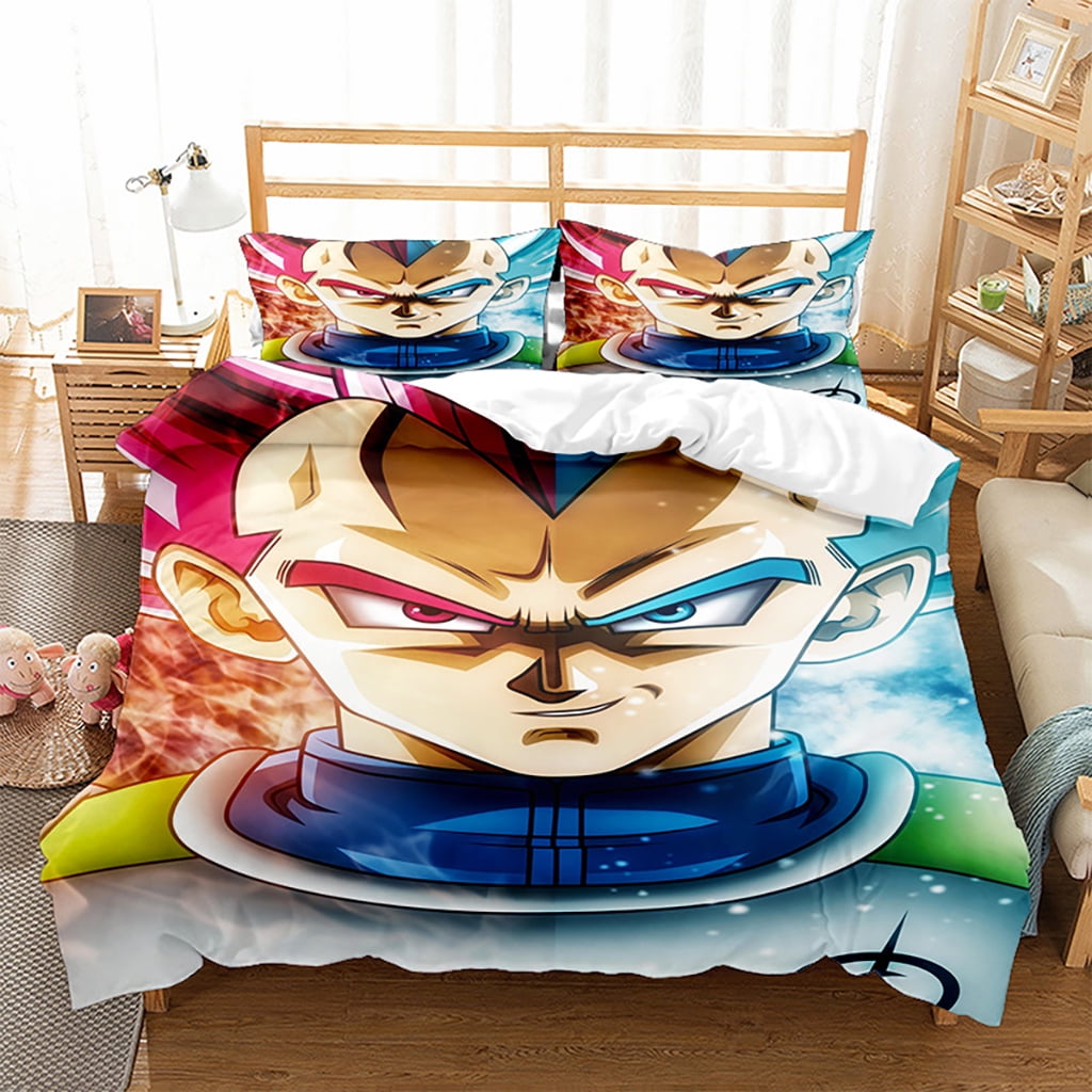 New Dragon Ball Z Bedding Bed Set Twin Full Queen King Size Goku Saiyan  Vegeta Action Figures Printed Duvet Cover + 2 Pillowcases 