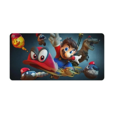 Super Mario Odyssey Extended Gaming Mouse Pad No-sliped Large Desk Mat Stitched Edge Keyboard Mat Mousepad
