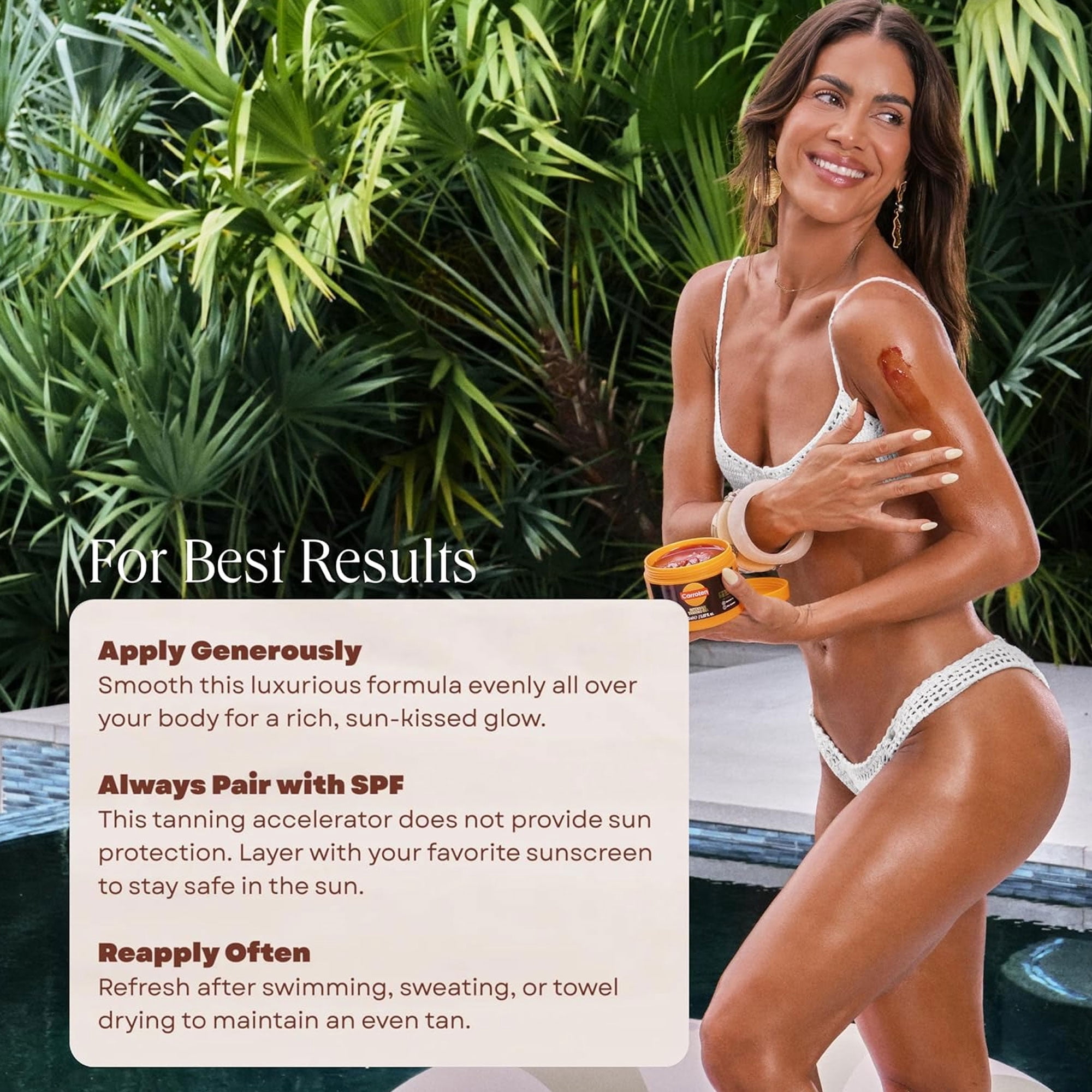Carroten Intensive Tanning Gel | Browning Tan Accelerator | Non-Greasy, Water-Resistant with Carrot and Coconut Oil | Vitamin A & E For Moisture & Hydration | Made in Greece | 5 fl oz