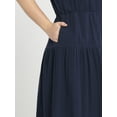 thumbnail image 3 of Time and Tru Women's and Women's Plus Double Cloth Cotton Midi Dress, Sizes XS-4X, 3 of 4