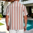 thumbnail image 5 of YUGYXL Men's Knit Shirts Short Sleeve Button Down Shirt Striped Casual Summer Beach Shirts Pink XL, 5 of 6