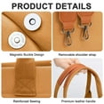 thumbnail image 3 of Gocvo Canvas Tote Bag for Women, Large Multi-Pocket Shoulder Handbag, Crossbody Messenger Bag, Brown, 3 of 6