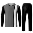 thumbnail image 4 of SRZYMJ Men's Pajama Sets Loungewear Sleepwear Pjs Lightweight Long Sleeve Shirts and Bottoms Soft Comfy Sleep Sets, 4 of 4