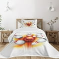 thumbnail image 3 of Ambesonne Bowling Quilted Bedspread Set 2 Pcs, Red Ball Spread Pins, Twin Size, Red Orange White, 3 of 6