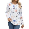 thumbnail image 3 of Fantaslook Blouses for Women Henley Long Sleeve Shirts Dressy Casual Fall Tops Work Blouses, 3 of 9