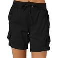 thumbnail image 4 of Qarigey Pantalones cargo Pantalones cortos de bolsillo Cintura suelta Pantalones de verano Ropa de calle informal Damas de moda para pantalones Type2 NO2, 4 of 6