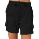 thumbnail image 4 of Jumpingount Pantalones cargo Pantalones cortos con bolsillos Cintura suelta Pantalones de verano Ropa de calle elástica Pantalones de playa de Type2 NO2, 4 of 6