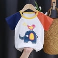 thumbnail image 2 of Uxgjfwu Toddler Short Sleeve Printed T-Shirt Casual Round Neck Summer Top for Baby Toddler Boys and Girls, Sizes 0M-5T, 2 of 3
