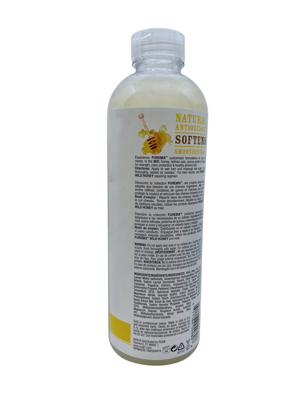 Puremix Wild Honey Repairing Shampoo - Dry Hair by Rusk for Unisex - 35 oz Shampoo