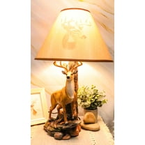 Ebros 12 Point Whitetail Deer Buck Desktop Table Lamp With Shade Wild Life