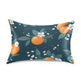 thumbnail image 7 of Yayeee Pillowcase Standard Size Set of 2 Satin Wrinkle Resistant Pillow Case, Blue Oranges, 7 of 7